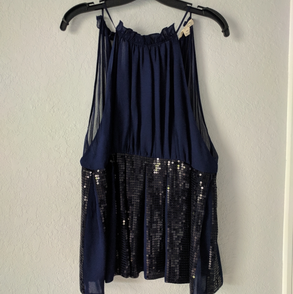 Forever 21 Boutique Silk Sequined Top